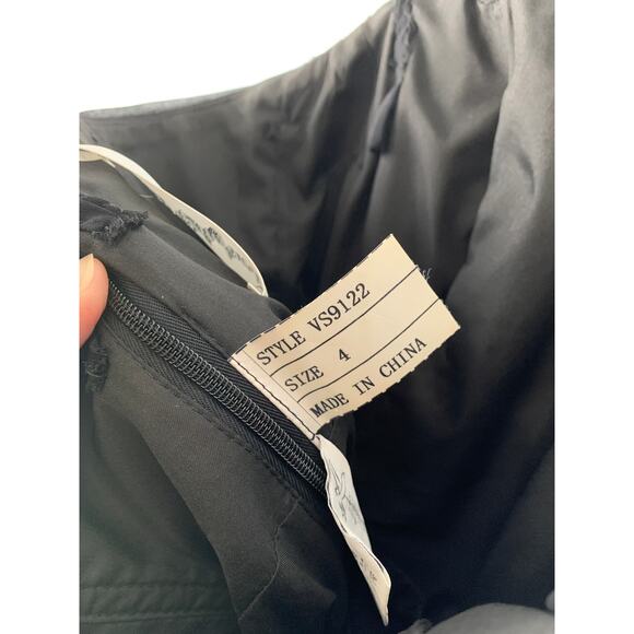 Val Stefani Long Chiffon Black Formal Dress With Draped Bodice. Womens Size 4 - Picture 10 of 10